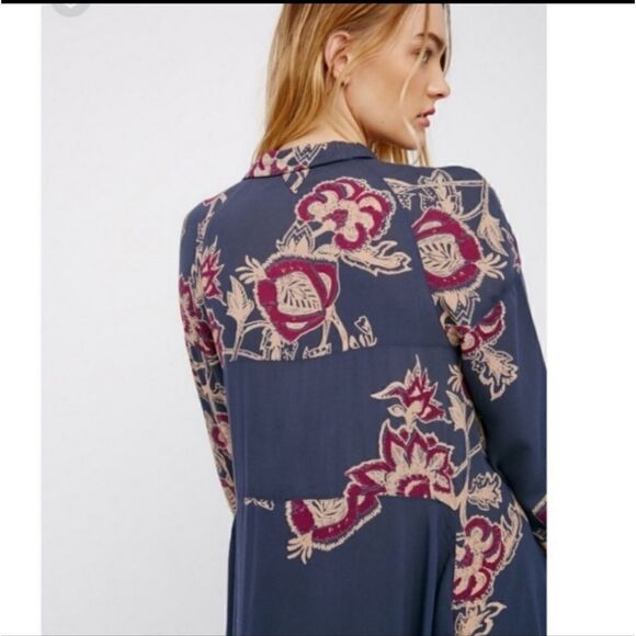 Boho Floral City Walker Dress w Pockets - Picture 4 of 6